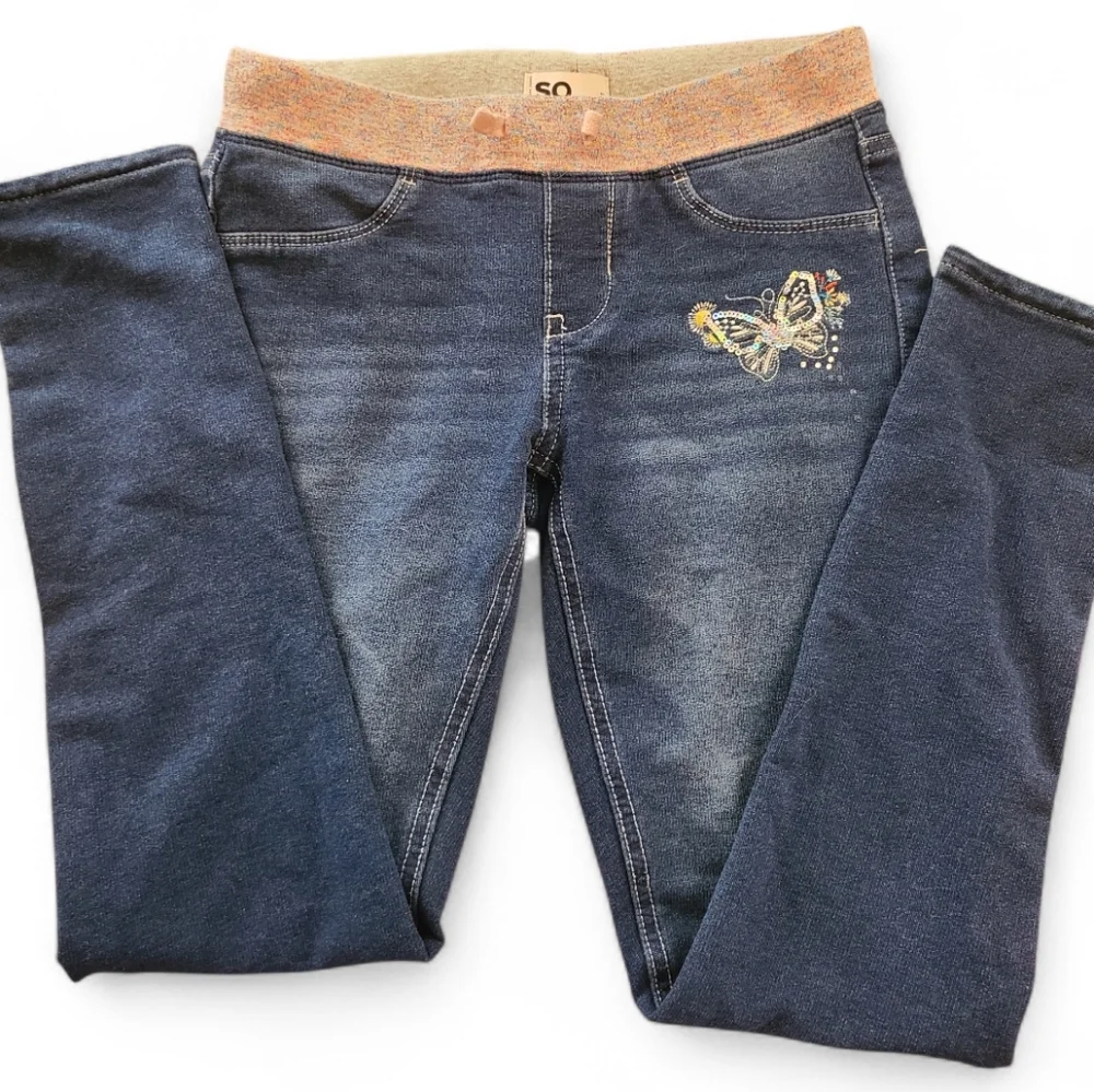 SO Blue Denim Jeans Collection with Unique Accents Set Of 3‎ Girls Size 12